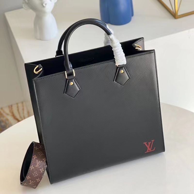 Louis Vuitton SAC PLAT PM Handbag Epi Leather M58658 Black